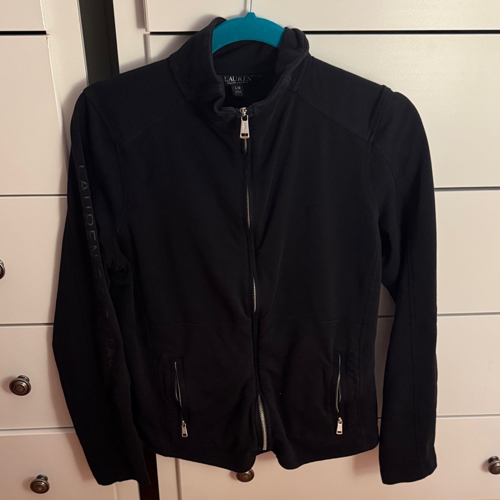 Lauren Ralph Lauren Women's Black Zip-Up Sweatshirt